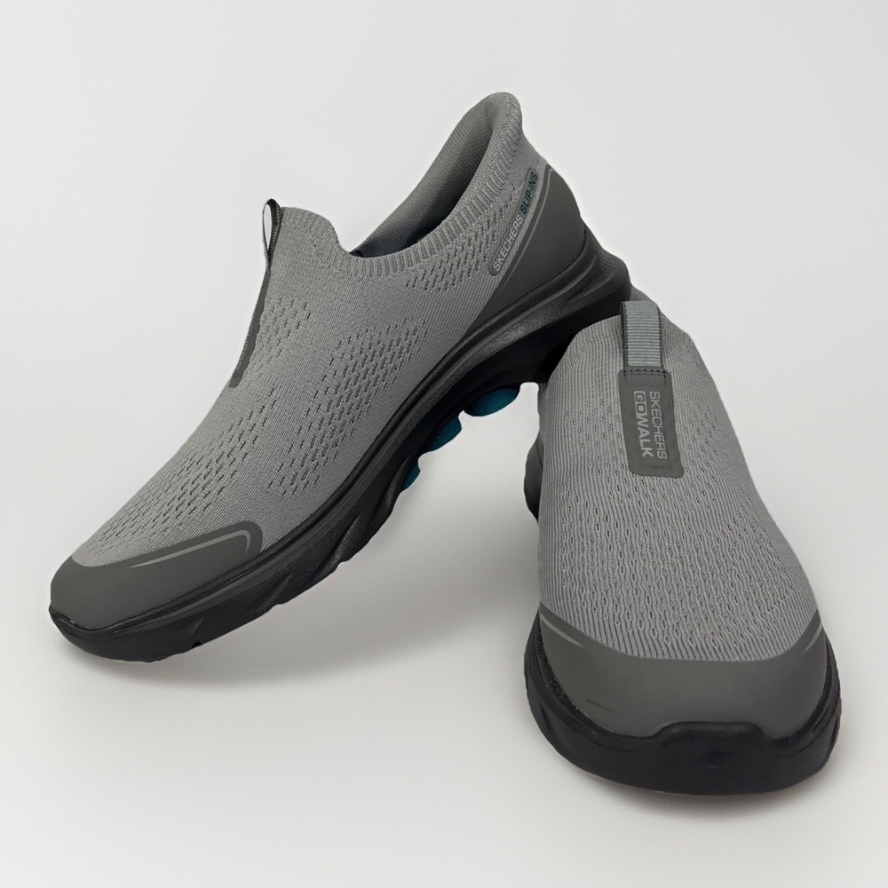 Skechers Hands Free Slip-ins GO WALK 7 Easy On Evolution Gray Men's 9.5 Hyper-pi